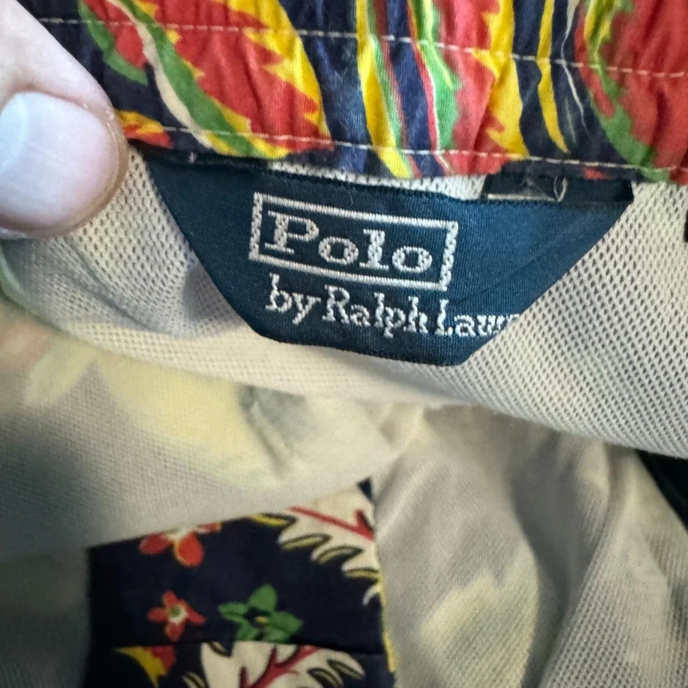 Polo Ralph Lauren Swim Trunks Mens Small Navy Hawaiian Beach Shorts Tropical 9